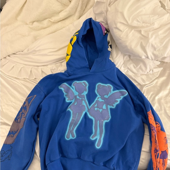 Drake Blue Kids Hoodie with Angel Silhouette